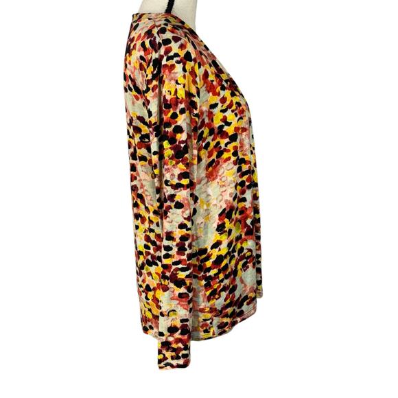 Simply Vera Vera Wang Large Top Abstract V-Neck Long Sleeve Stretch Lightweight - Picture 3 of 8